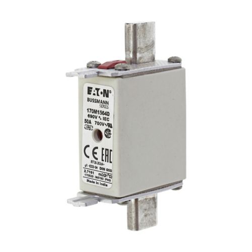 BUSS HS Size 000 gR 690Vac 200kA 50A IEC/DIN NH Type T-ind. - 170M1564D