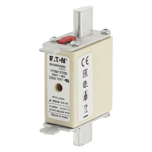 BUSS HS Size 000 gR 690Vac 200kA 200A IEC/DIN NH Type T-ind. - 170M1570D