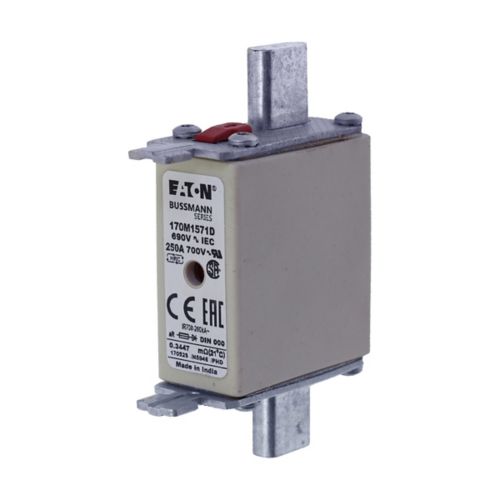 BUSS HS Size 000 gR 690Vac 200kA 250A IEC/DIN NH Type T-ind. - 170M1571D
