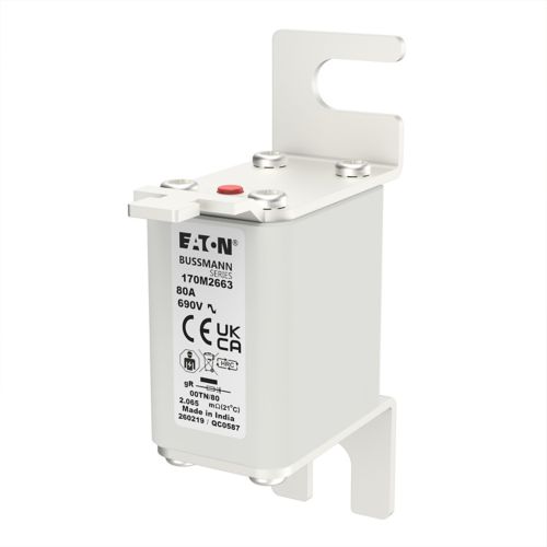 BUSS HS Size 00 gR 690Vac 200kA 80A IEC/DIN 00TN/80 GR - 170M2663