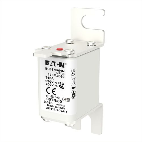 BUSS HS Size 00 aR 690Vac 200kA 315A IEC/DIN 00TN/80 AR UR Type T-ind. - 170M2669