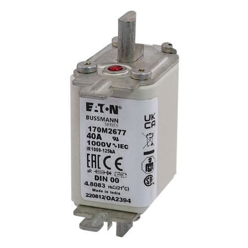 BUSS HS Size 00 aR 1000Vac 125kA 40A IEC/DIN Type T-ind. - 170M2677