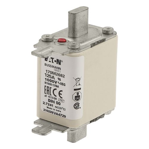 BUSS HS Size 00 aR 1000Vac 125kA 125A IEC/DIN Type T-ind. - 170M2682