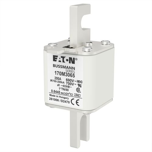 BUSS HS Size 1 aR 690Vac 200kA 200A IEC/DIN 1*TN/80 AR UC Type T-ind. - 170M3065