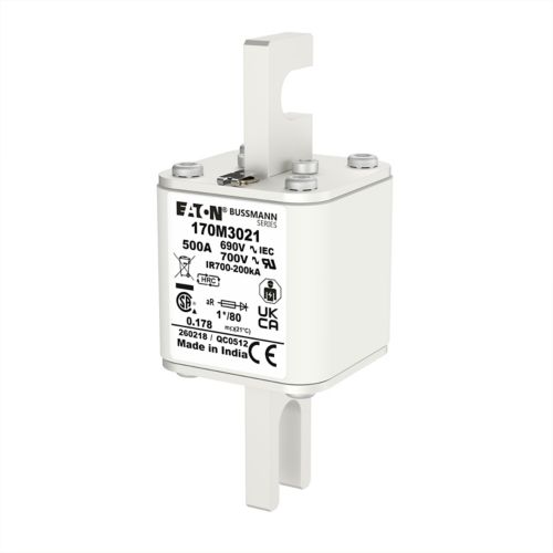 BUSS HS Size 1 aR 690Vac 200kA 500A IEC/DIN 1*/80 AR UC - 170M3021