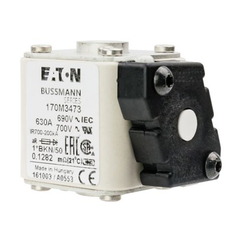 BUSS HS Size 1 aR 690Vac 200kA 630A IEC/UL 1*BKN/50 AR UC Type K-ind. - 170M3473