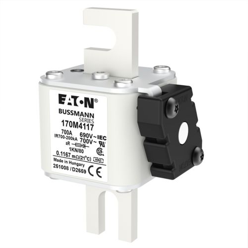 BUSS HS Size 1 aR 690Vac 200kA 700A IEC/DIN 1KN/80 AR UC Type K-ind. - 170M4117