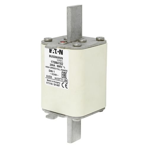 BUSS HS Size 1 gR 690Vac 200kA 200A IEC/DIN Type T-ind. - 170M4182