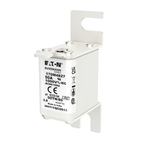 BUSS HS Size 00 aR 1000Vac 125kA 50A IEC/DIN 00TN/80 AR Type T-ind. - 170M4827