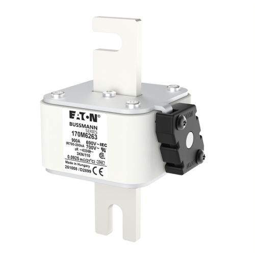 BUSS HS Size 3 aR 690Vac 200kA 900A IEC/DIN 3KN/110 AR UC Type K-ind. - 170M6263