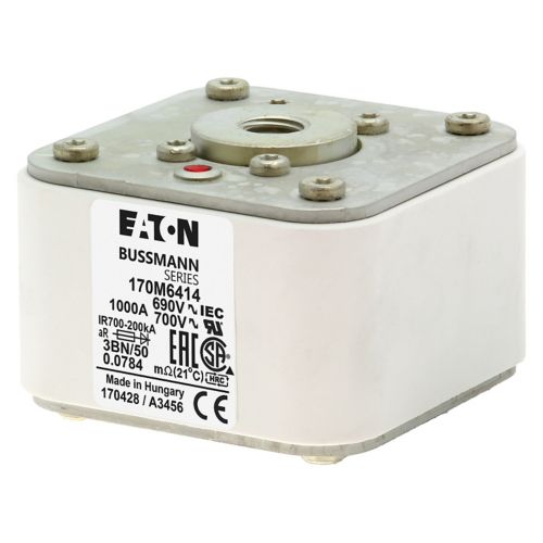 BUSS HS Size 3 aR 690Vac 200kA 1000A IEC/UL 3BN/50 AR UC - 170M6414