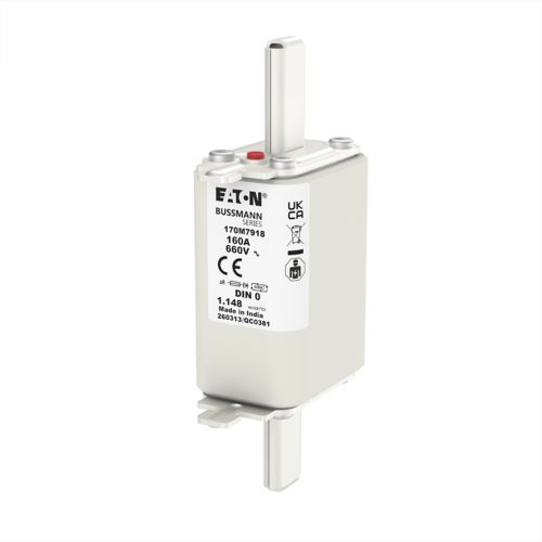 BUSS HS Size 0 aR 660Vac 100kA 160A IEC/DIN Type T-ind. - 170M7918