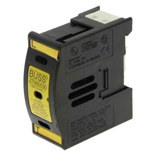 BUSS Fuse holder Class J 1P 600Vac 30A UL finger safe neon ind. - JTN60030