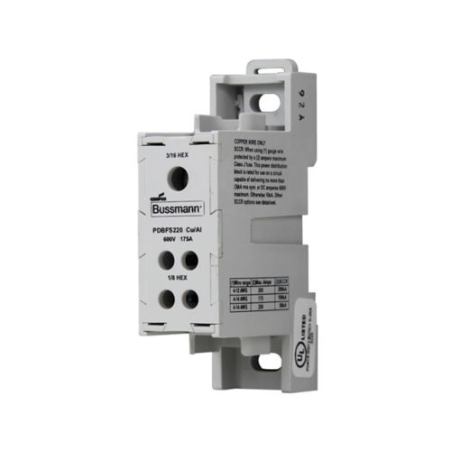 BUSS Distribution block 1P 600Vac/dc 175A UL 1 input/4 output - PDBFS220