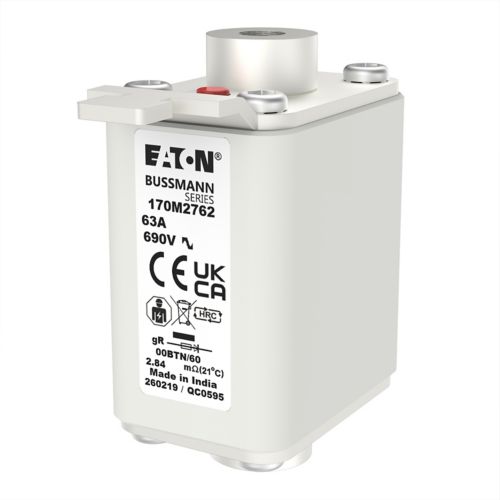 BUSS HS  Size 00 aR 690Vac 200kA 63A IEC/UL type T-ind. 00BTN/60 AR - 170M2762