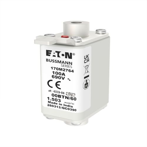 BUSS HS  Size 00 aR 690Vac 200kA 100A IEC/UL type T-ind. 00BTN/60 AR - 170M2764
