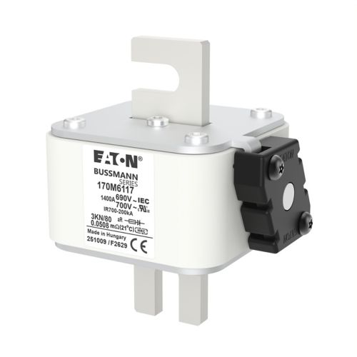 BUSS HS Size 3 aR 690Vac 200kA 1400A IEC/DIN 3KN/80 AR UC - 170M6117