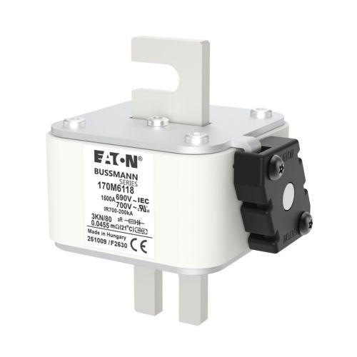 BUSS HS Size 3 aR 690Vac 200kA 1500A IEC/DIN 3KN/80 AR UC type K-ind.  - 170M6118