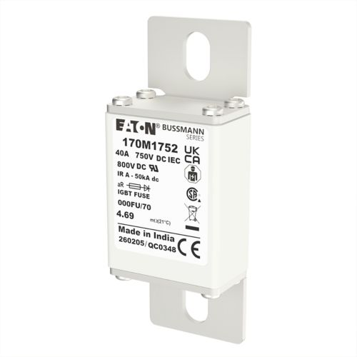BUSS HS Size 000 aR 750vDC 50kA 40A UL 000FU/70 AR CU - 170M1752