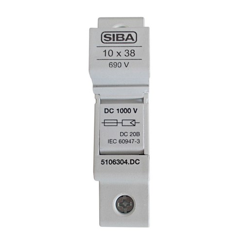 SIBA Fuse holder 10x38mm 1P Disconnect 1000Vdc IEC/UL - 5106304.DC