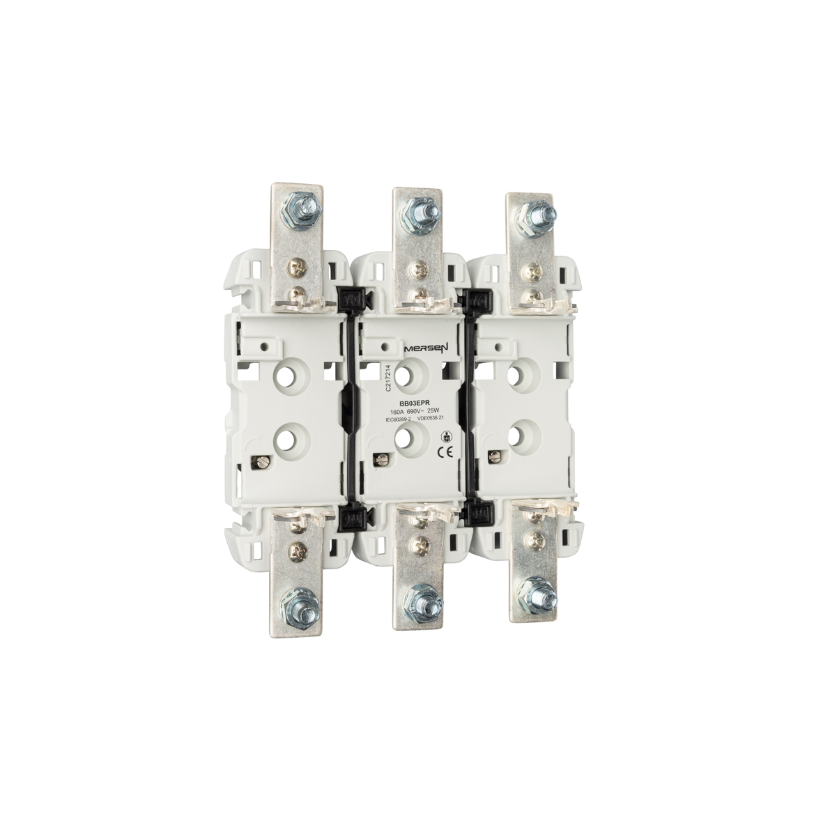 MERS Fuse holder NH0 3P 1000Vac/dc max.160A IEC - BB03EPR - C217214