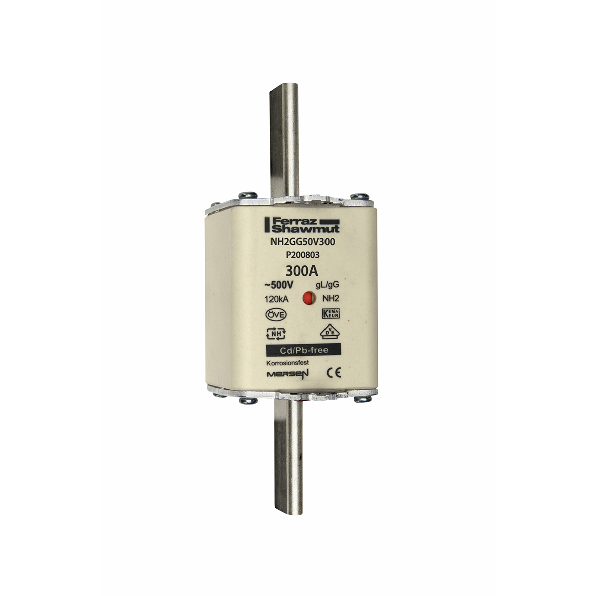 MERS NH2 gG 500Vac/250Vdc 120kAac/80kAdc 300A Dual ind. IEC - NH2GG50V300 - P200803