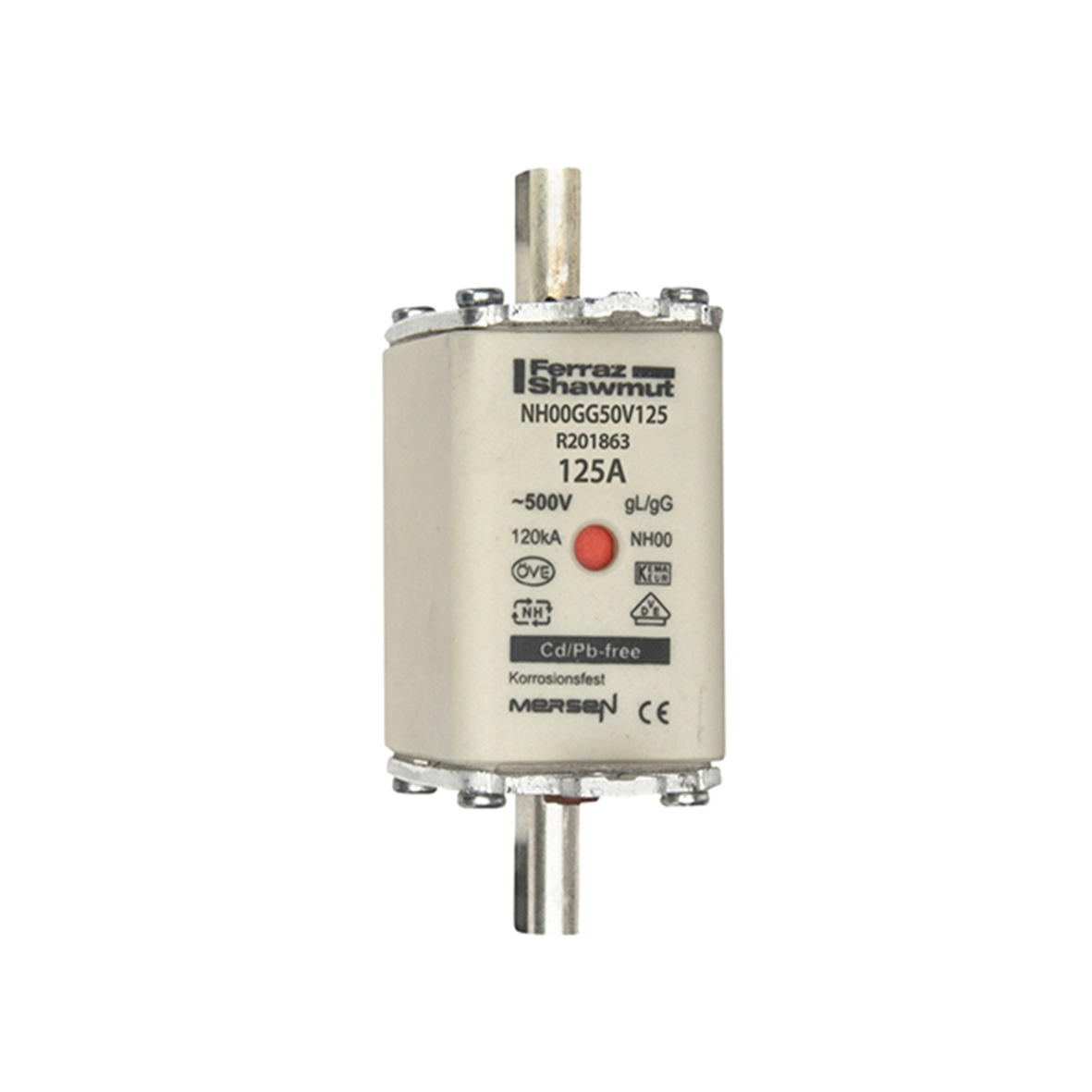 MERS NH00 gG 500Vac 120kAac 125A - Dual ind. IEC NH00GG50V125 - R201863