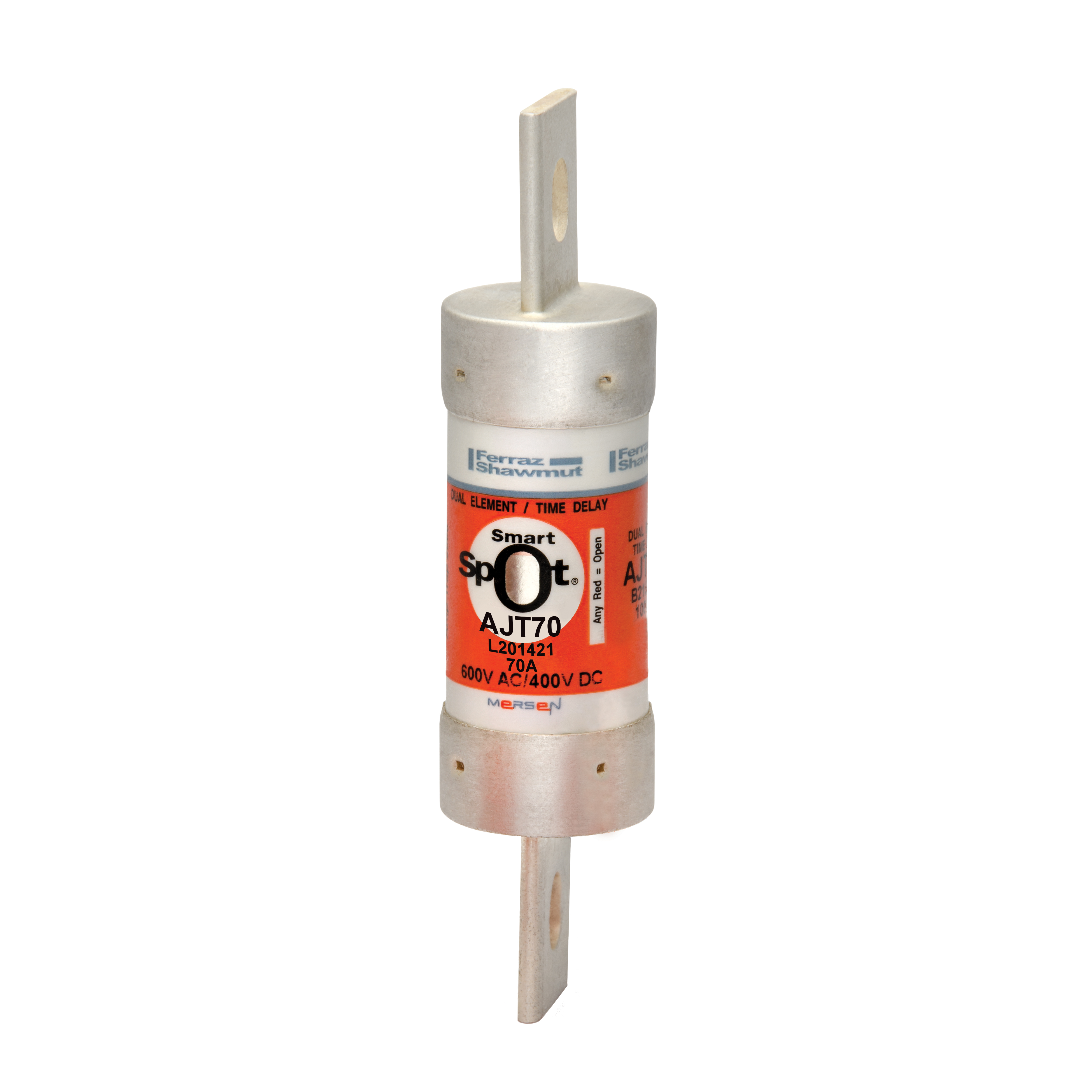 MERS 27x117mm Class J Time delay 600Vac/400Vdc 200kAac/100kAdc 70A IEC/UL - AJT70