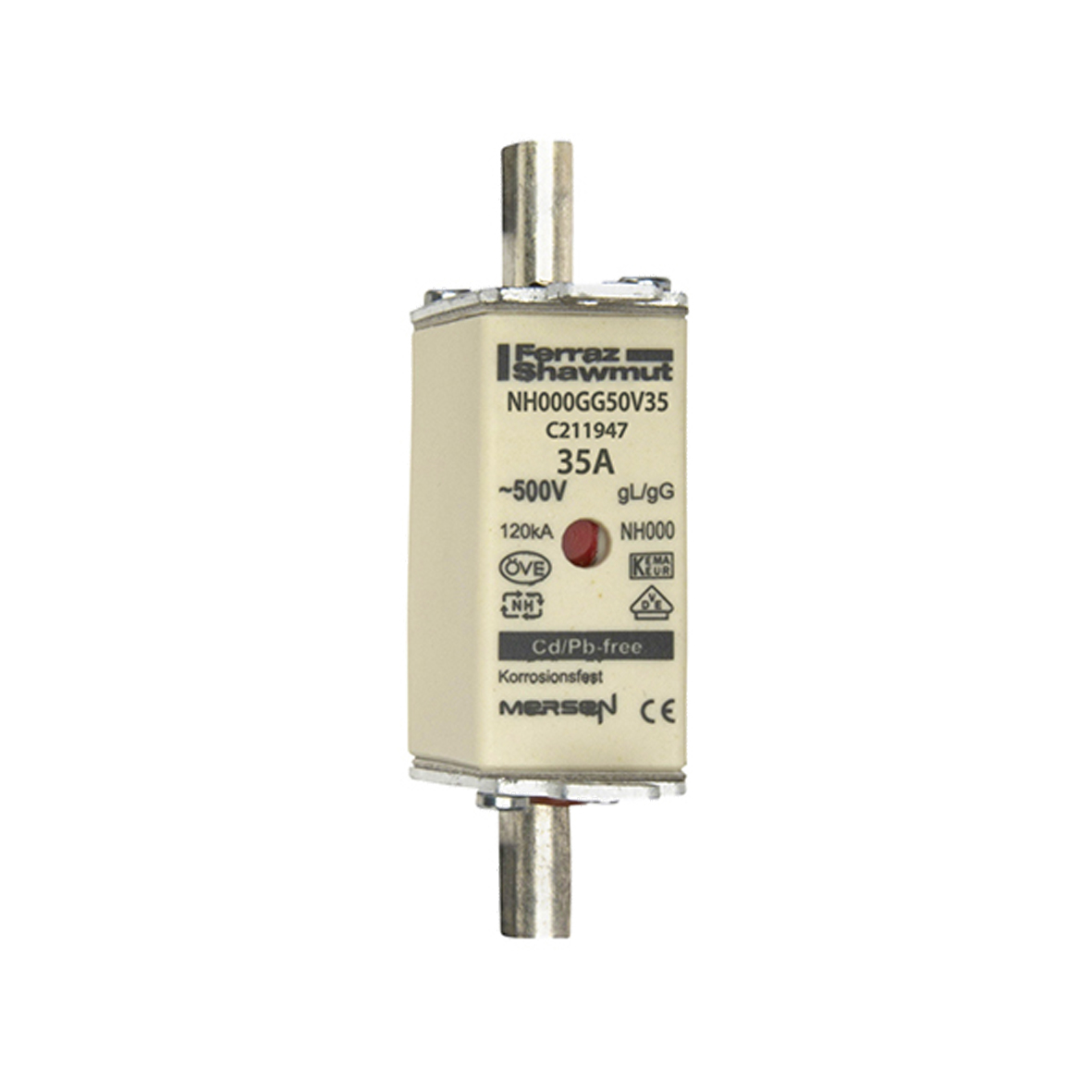 MERS NH000 gG 500Vac 120kAac 35A double inc. IEC - NH000GG50V35 - C211947