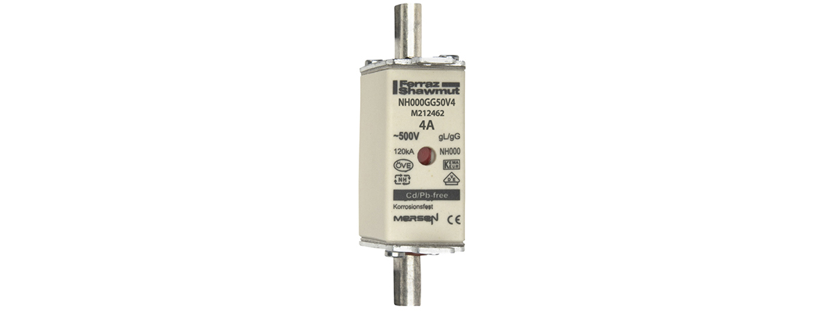 MERS NH000 gG 500Vac 120kAac 4A double inc. IEC - NH000GG50V4 - M212462