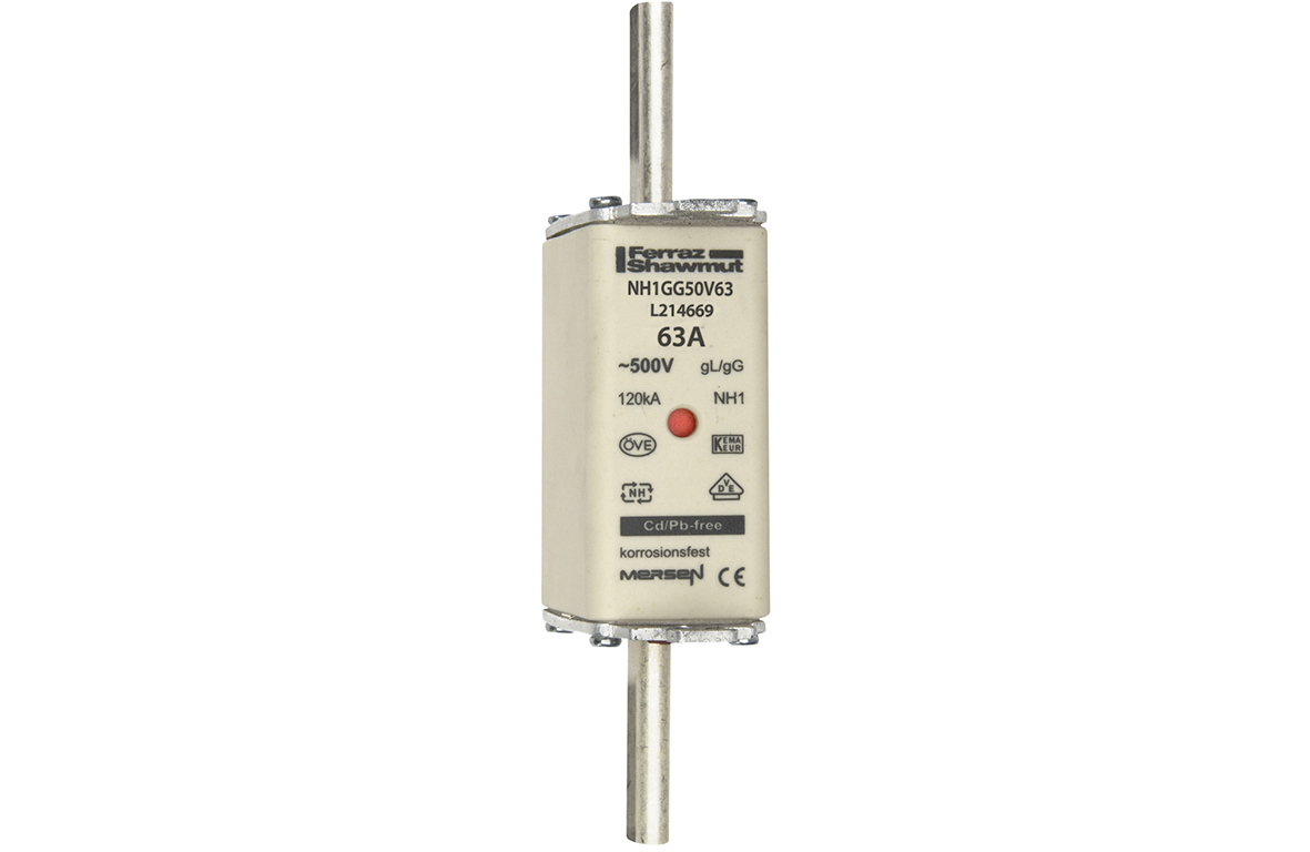 MERS NH1 gG 500Vac/250Vdc 120kA 63A double ind. IEC - NH1GG50V63 - L214669