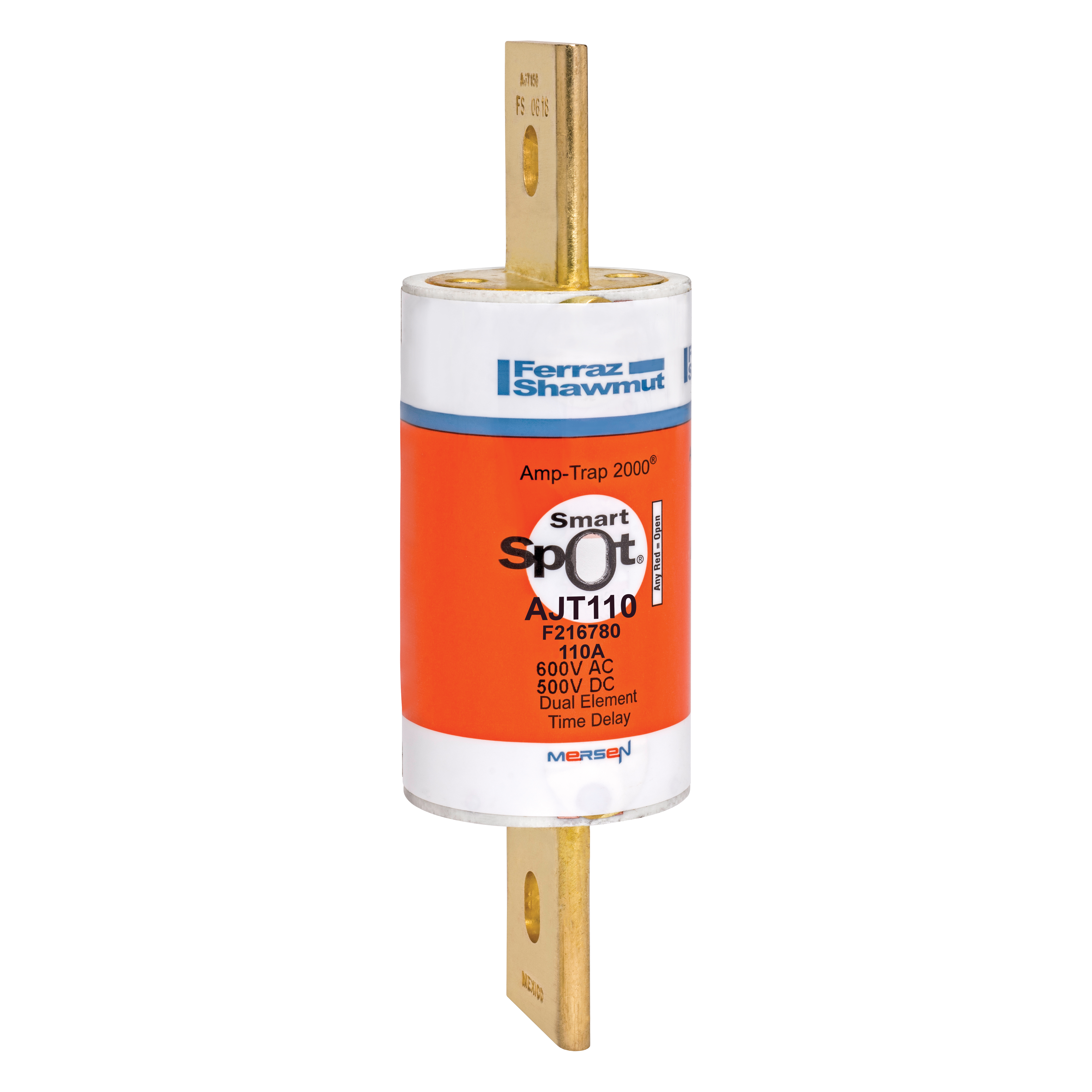 MERS 41x146mm Class J Time delay 600Vac/500Vdc 200kAac/100kAdc 110A IEC/UL - AJT110