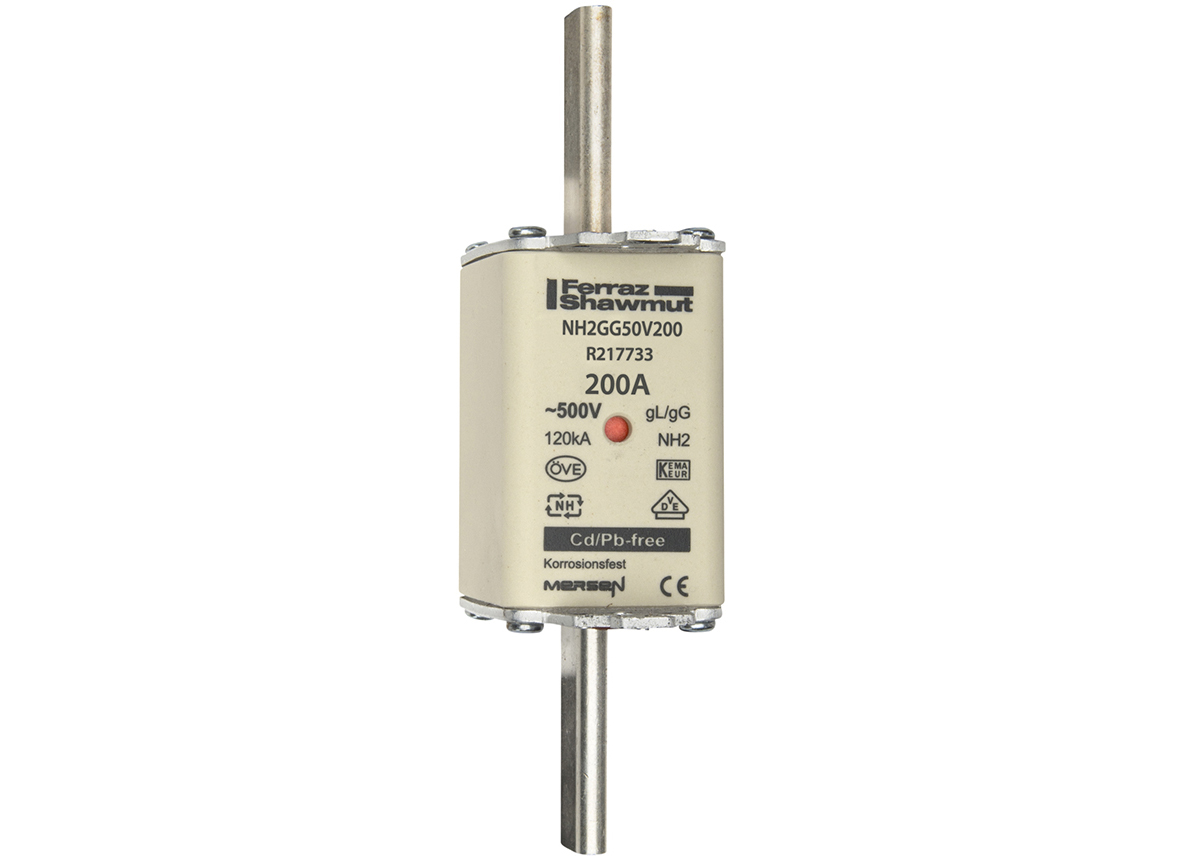 MERS NH2 gG 500Vac/250Vdc 120kAac/80kAdc 200A Dual ind. IEC - NH2GG50V200 - R217733