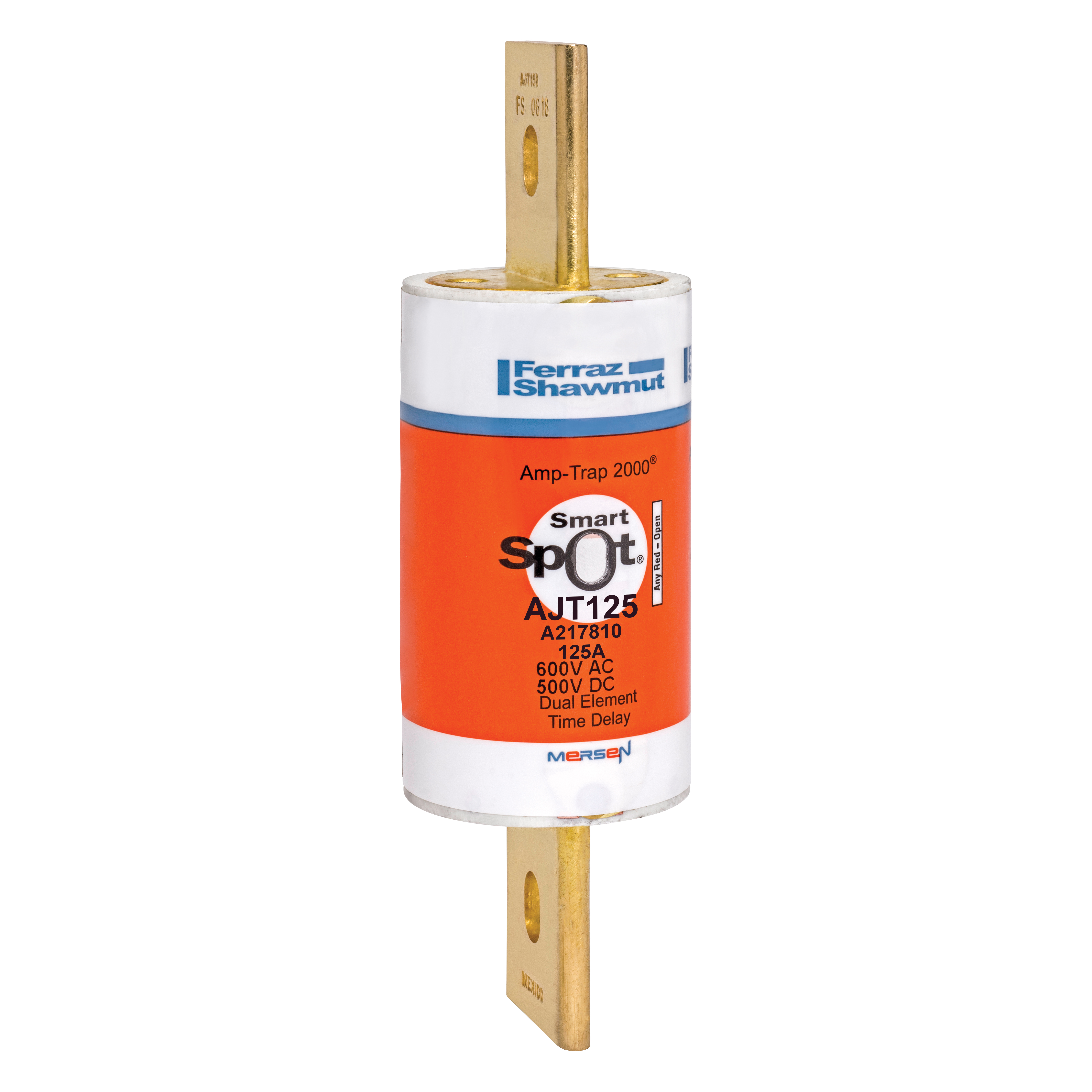 MERS 41x146mm Class J Time delay 600Vac/500Vdc 200kAac/100kAdc 125A IEC/UL - AJT125ID - A217810