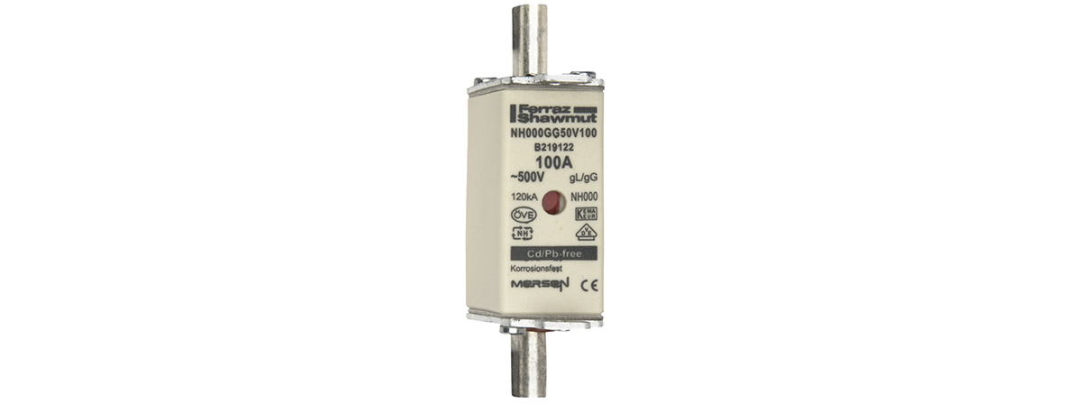 MERS NH000 gG 500Vac/250Vdc 120kAac/80kAdc 100A double ind. IEC - NH000GG50V100 - B219122
