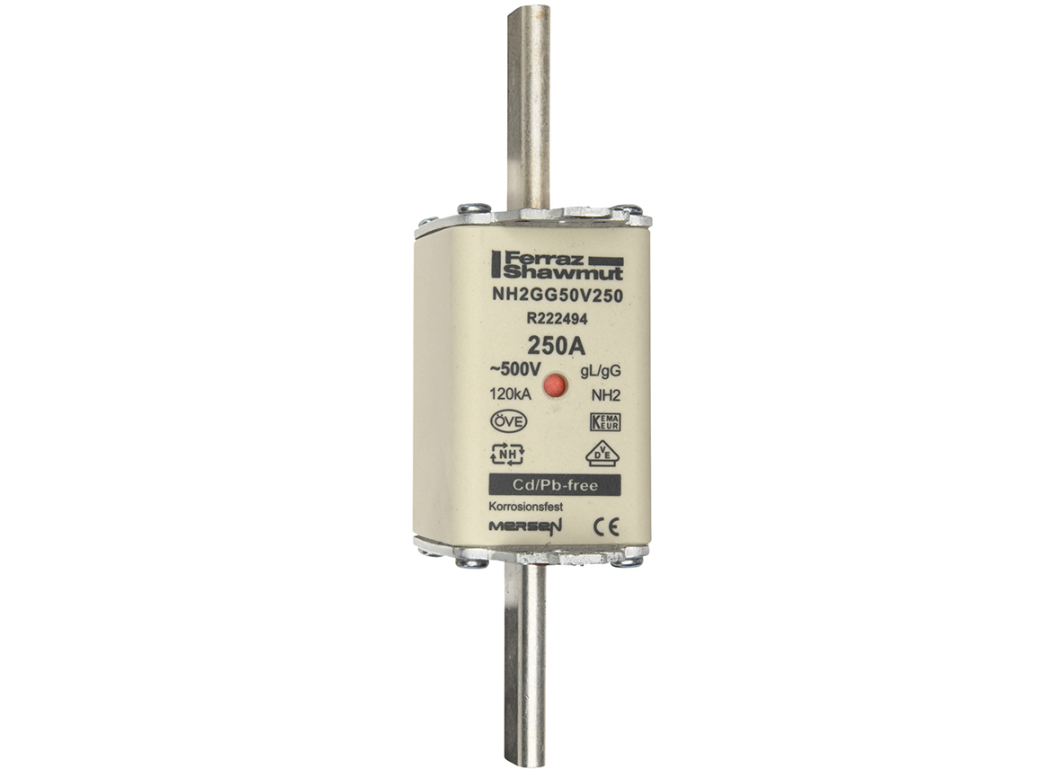 MERS NH2 gG 500Vac/250Vdc 120kAac/80kAdc 250A Dual ind. IEC - NH2GG50V250 - R222494