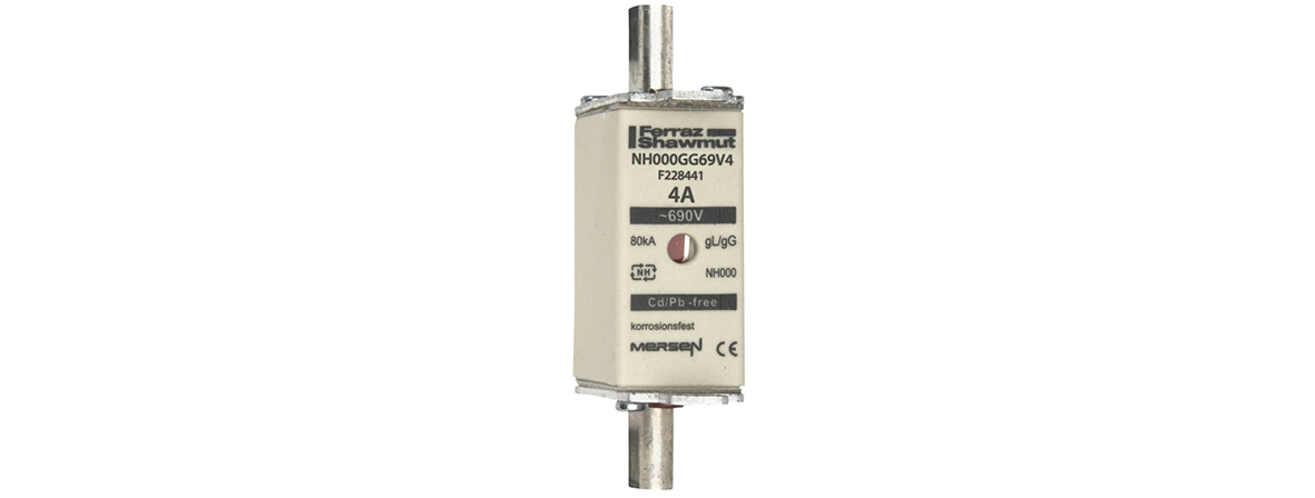MERS NH000 gG 690Vac/250Vdc 80kA 4A double ind. IEC - NH000GG69V4 - F228441