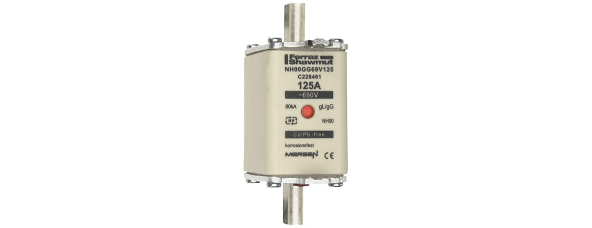 MERS NH00 gG 690Vac/250Vdc 80kA 125A double ind. IEC - NH00GG69V125 - C228461