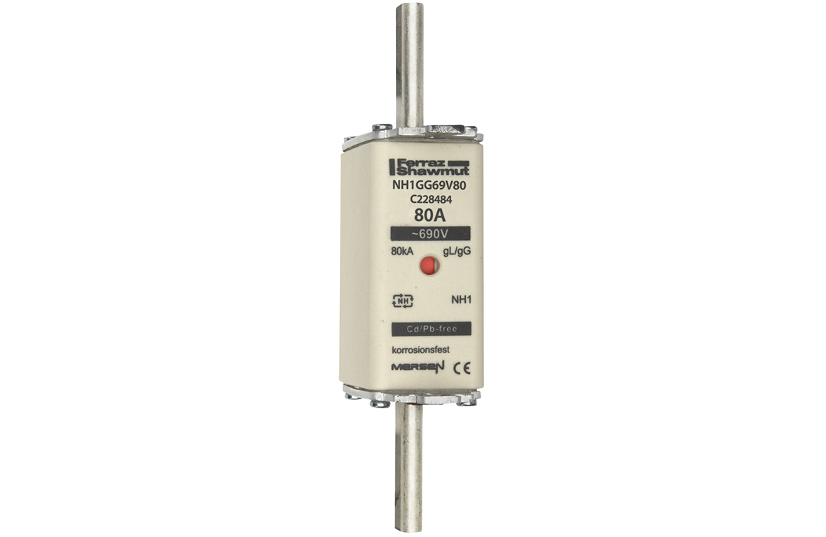 MERS NH1 gG 690Vac/400Vdc 80kA 80A double ind. IEC - NH1GG69V80 - C228484