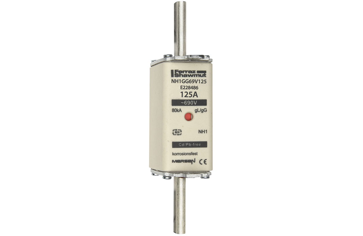 MERS NH1 gG 690Vac/400Vdc 80kA 125A double ind. IEC - NH1GG69V125 - E228486