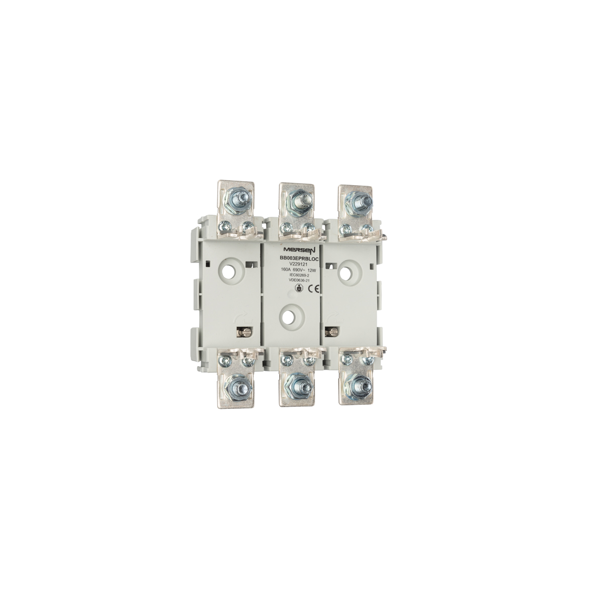 MERS Fuse holder NH00 3P 1000Vac/dc max. 160A IEC DINrail - BB003EPRBLOC - V229121
