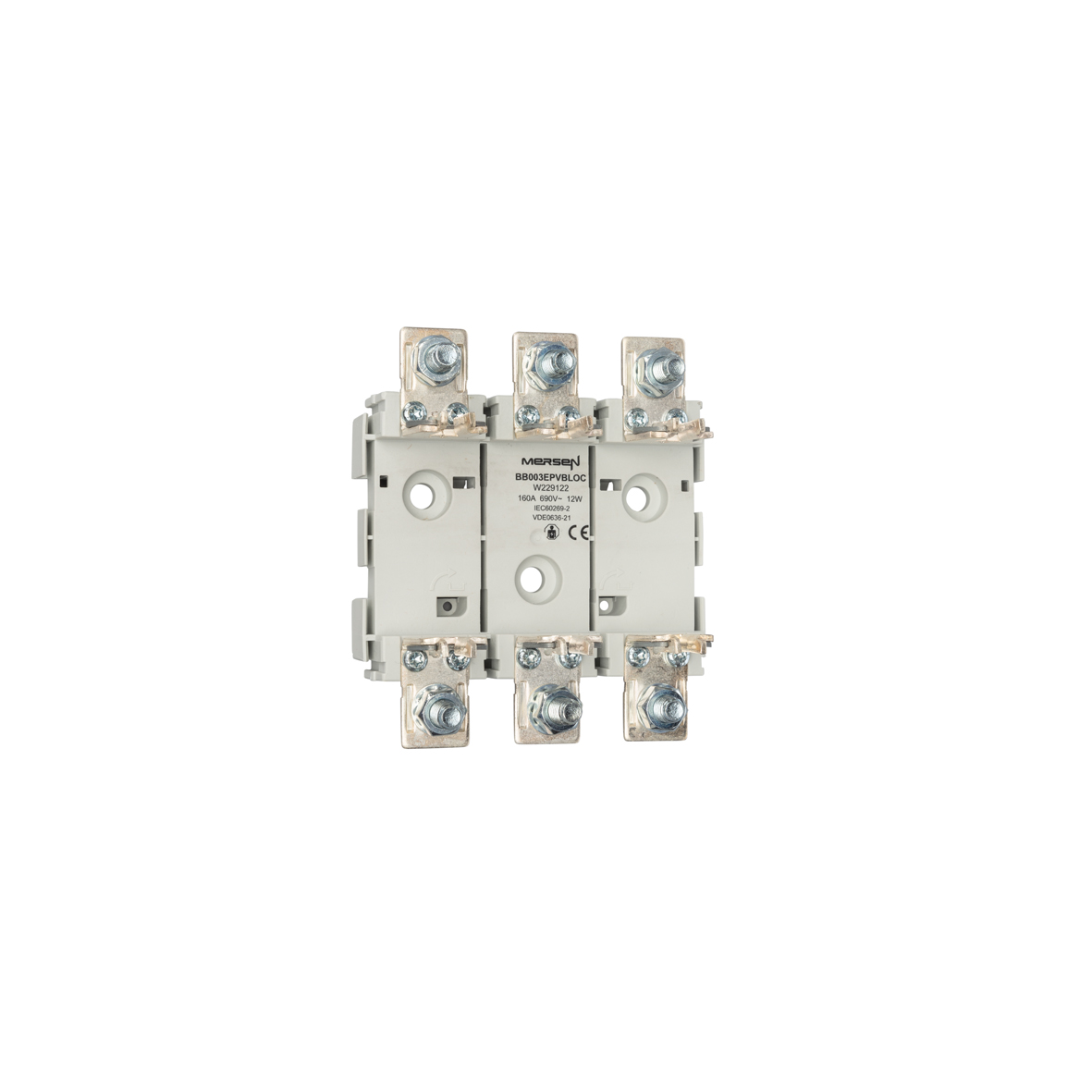 MERS Fuse holder NH00 3P 1000Vac/dc max. 160A IEC Srew - BB003EPVBLOC - W229122