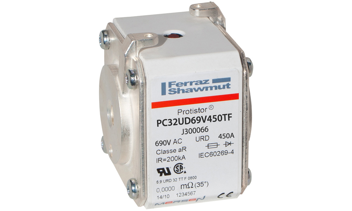 MERS HS Size 32 aR 690Vac 200kA 450A URD TTF M10 IEC/UL - PC32UD69V450TF - J300066