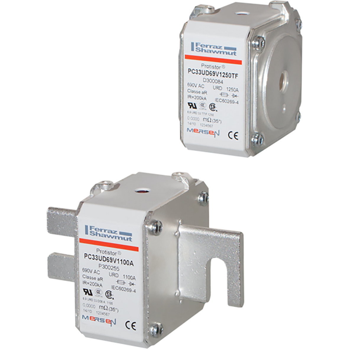 MERS HS Size 33 aR 690Vac 200kA 1000A URD TTF M12 IEC/UL - PC33UD69V1000TF - B300082