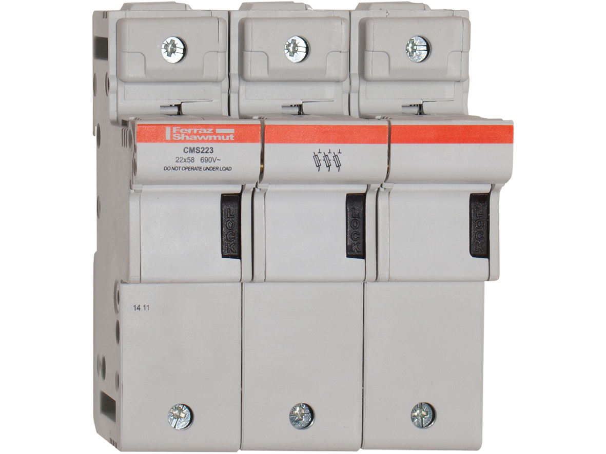 MERS Fuse holder 22x58mm 3P 690Vac/dc max. 125A IEC - CMS223 - E331135