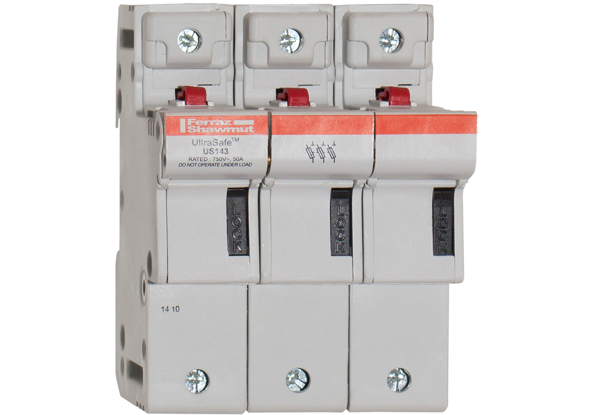 MERS Fuse holder 14x51mm 3P 750Vac/dc max. 50A IEC/UL - US143 - N331143