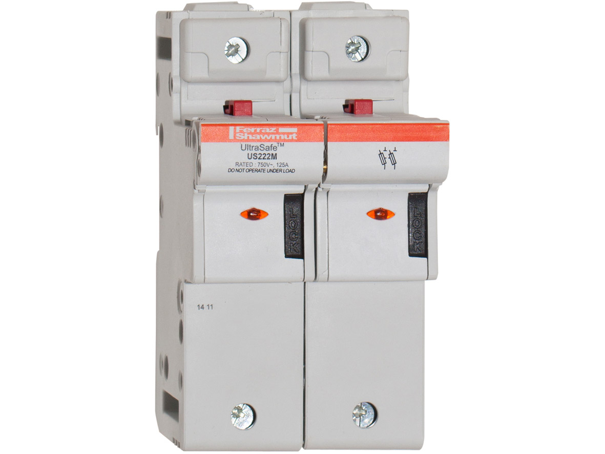 MERS Fuse holder 22x58mm 2P 690Vac/dc max. 125A  ind. aux. microsw. IEC/UL - US222MI - N331166
