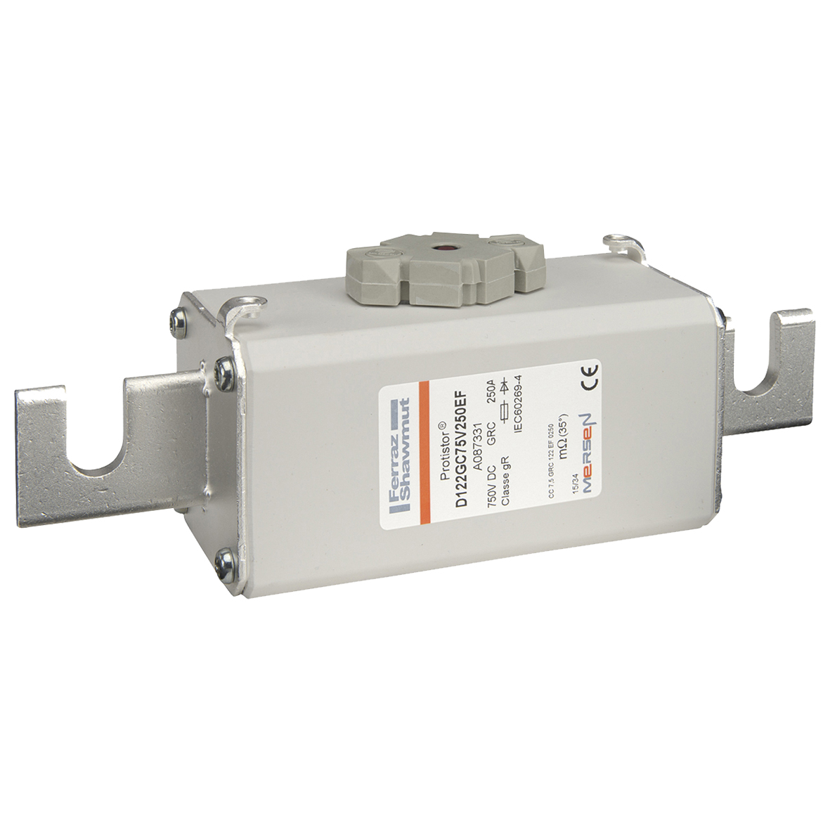 MERS HS Size 122 gR 750Vdc 100kA 400A EF blade contacts striker IEC  - D122GC75V400EF - L089388