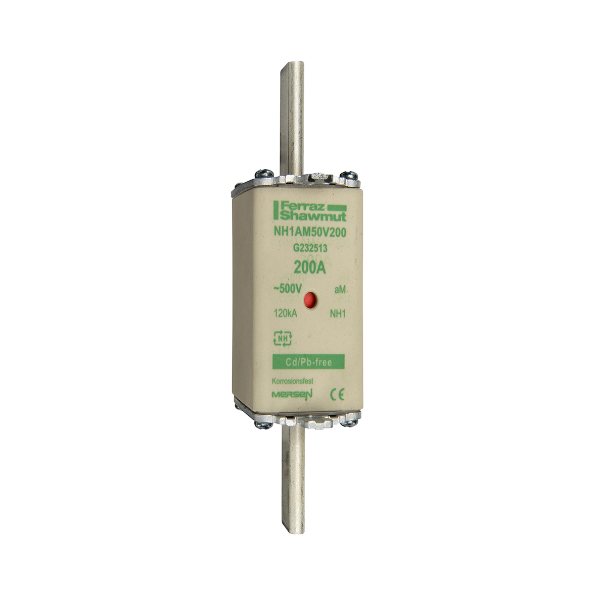 MERS NH1 aM 500Vac 120kA 200A double ind. IEC - NH1AM50V200 - G232513