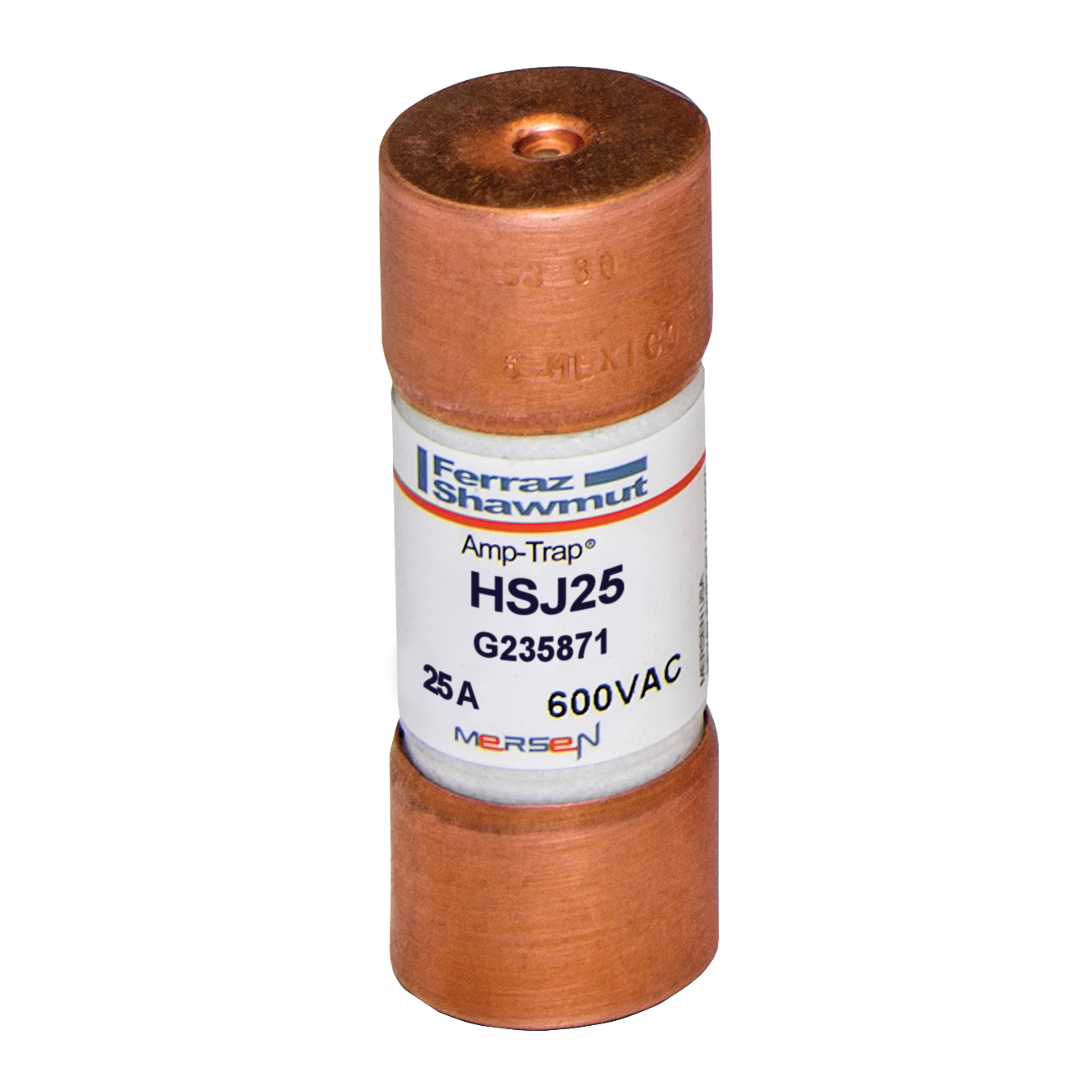 MERS HS 21x57mm Class J 600Vac/500Vdc 200kAac/100kAdc 25A UL - HSJ25